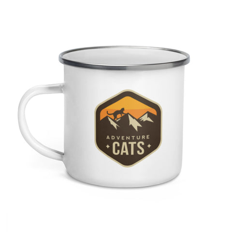 Adventure Cats Badge Logo Enamel Mug