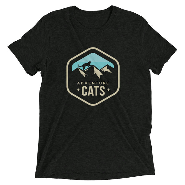 Adventure Cats Large Badge T-Shirt - Blue Logo